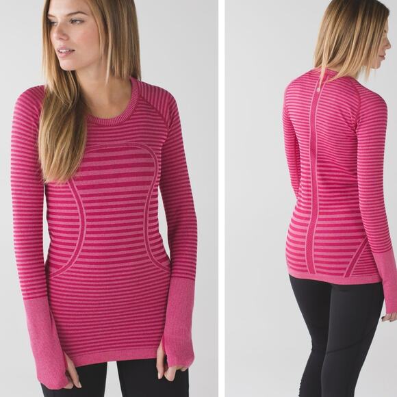 Lululemon Swiftly Tech Long Sleeve Shirt 4 Berry Rumble Crewneck Running Fitness - Picture 1 of 9